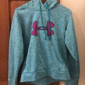 Underarmour blue and pink hoodie size medium.